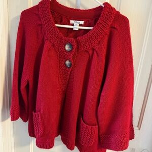 Style & Co. Women's Red Cardigan Sweater Valentine’s Day